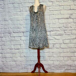 Beth Bowley Black & Ivory Silk Floral Mini Dress